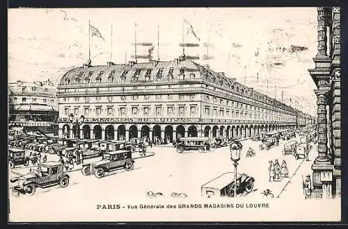 AK Paris, Vue Générale des Grands Magasins du Louvre