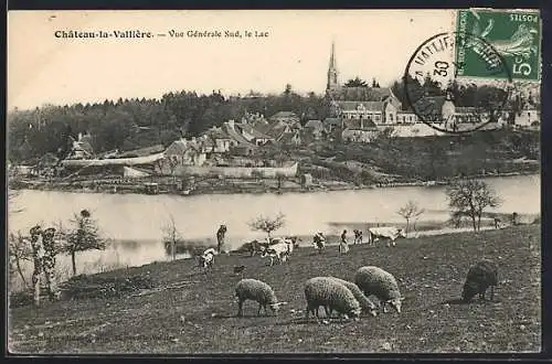 AK Chateau-la-Vallière, Vue Gènèrale Sud - Le Lac