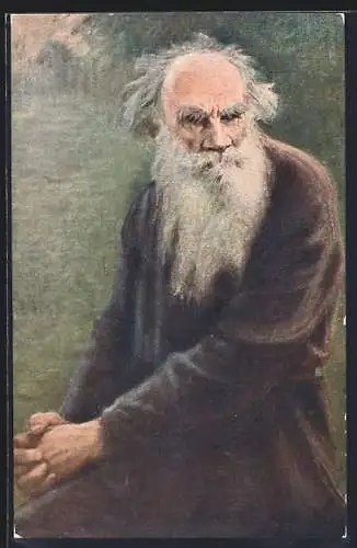 Künstler-AK Portrait von Leo Graf Tolstoi