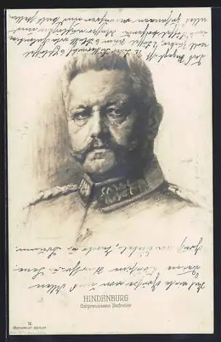 AK Generalfeldmarschall Paul von Hindenburg mit Orden, Brustbild