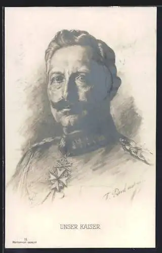 AK Unser Kaiser, Brustportrait Kaiser Wilhelm II.