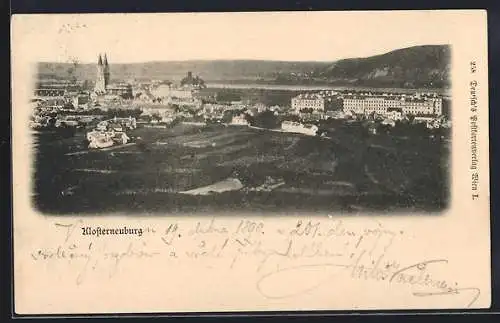 AK Klosterneuburg, Ortsansicht aus der Vogelschau