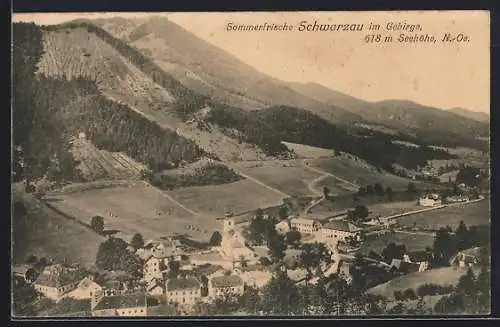 AK Schwarzau im Gebirge, Ortsansicht mit Umgebung