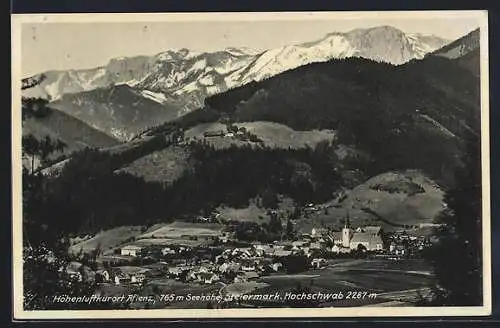 AK Aflenz /Steiermark, Ortsansicht mit Hochschwab