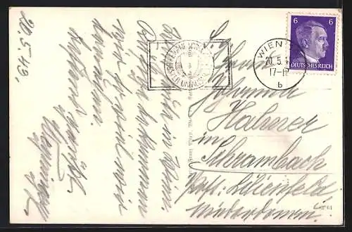 AK Maria Enzersdorf bei Mödling, Blick auf die Feste Liechtenstein