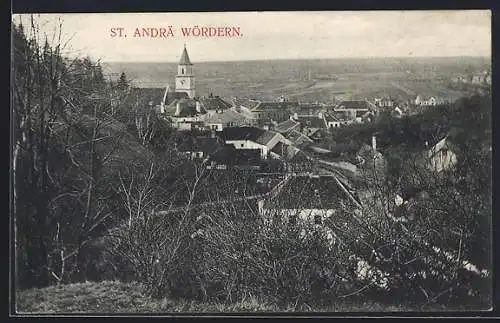 AK St. Andrä Wördern, Ortsansicht aus der Vogelschau