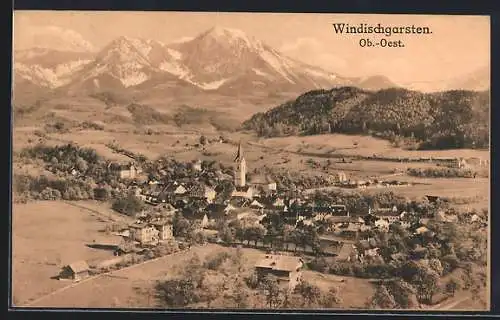 AK Windischgarsten /Ob.-Oest., Totalansicht mit Bergpanorama