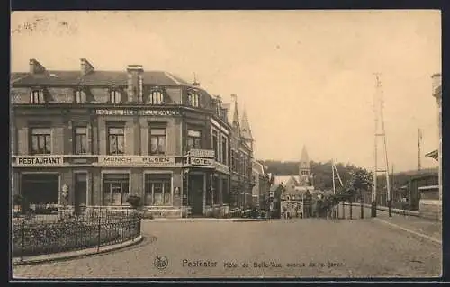 AK Pepinster, Hôtel de Velle-Vue, Avenue de la gare