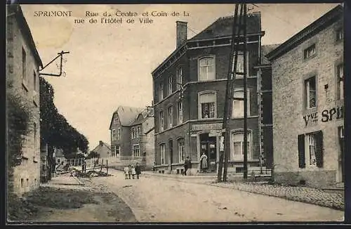 AK Sprimont, Rue de Centra et Coin de la rue de l`Hotel de Ville