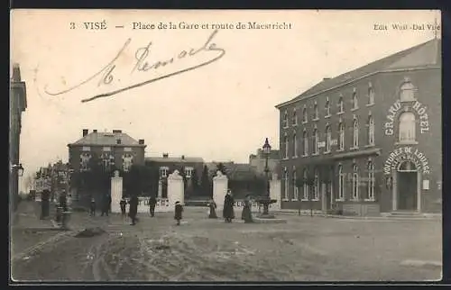 AK Vise, Place de la Gare et route de Maestricht