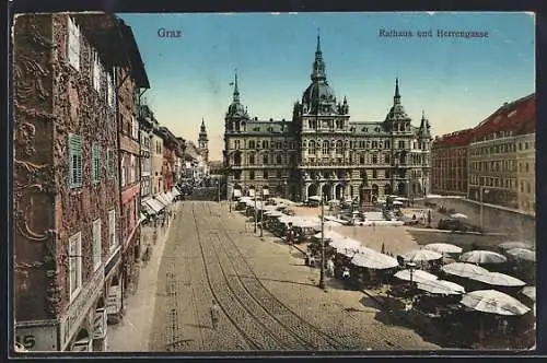 AK Graz, Rathaus und Herrengasse