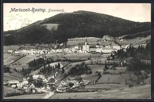 AK Mariazell-Rasing /Steiermark, Teilansicht mit Kirche