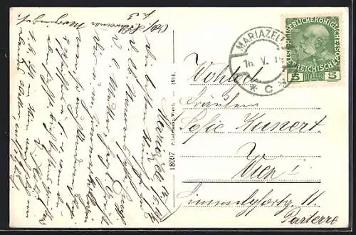 AK Mariazell-Rasing /Steiermark, Teilansicht mit Kirche