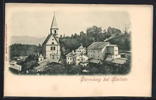 AK Dürrnberg bei Hallein, Panorama mit Kirche