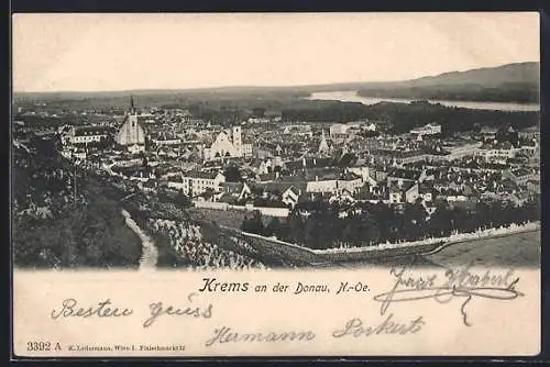 AK Krems an der Donau, Teilansicht mit Kirche