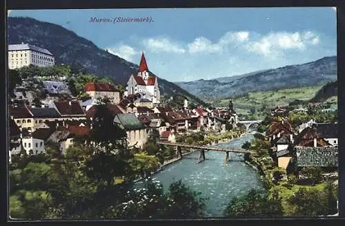 AK Murau /Steiermark, Teilansicht mit Kirche