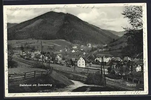 AK Steinhaus am Semmering, Teilansicht mit Bergen