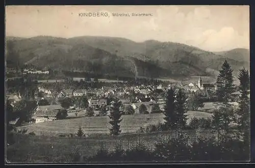 AK Kindberg /Mürzthal, Teilansicht mit Kirche