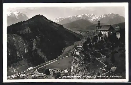 AK Freienstein, Ortsansicht mit Wallfahrstkirche St. Peter