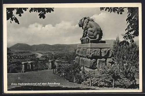 AK Graz, Hackherdenkmal auf dem Schlossberg