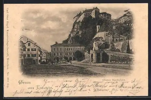 AK Kufstein, Oberer Stadtplatz mit Schloss