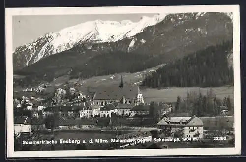 AK Neuberg a. d. Mürz, Teilansicht mit Kloster gegen Schneealpe