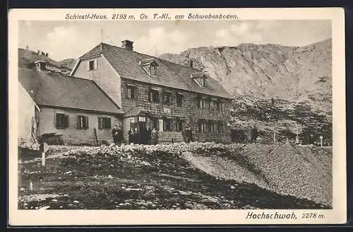 AK Schiestl-Haus am Schwabenboden, Ansicht mit Hochschwab