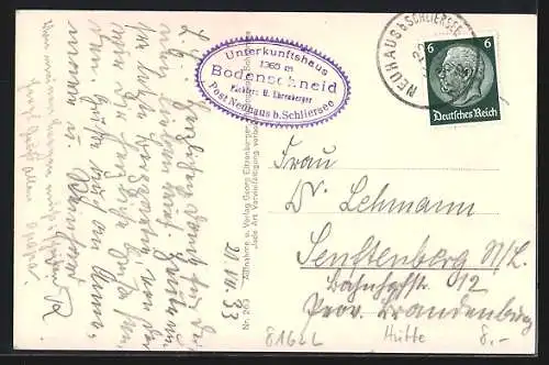 AK Bodenschneidhaus, Berghütte mit Gipfel