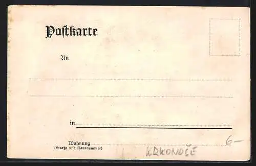 AK Prinz Heinrich-Baude im Riesengebirge, Blick hoch zur Hütte