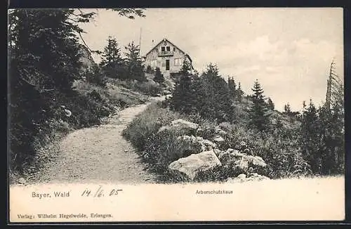 AK Arberschutzhaus im Bayerischen Wald, Blick vom Weg aus