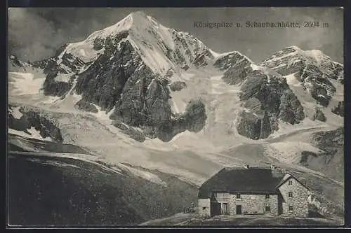 AK Schaubachhütte, Blick auf die Berghütte