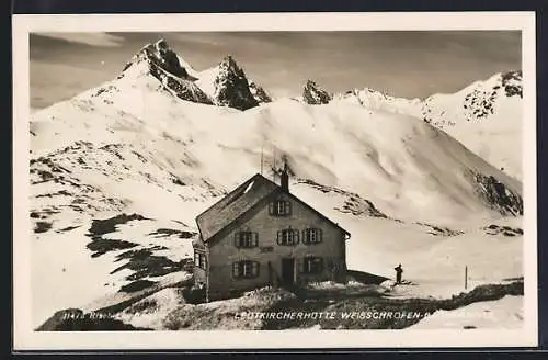 AK Leutkircherhütte, Blick zum Weisschrofen-Bacherspitz