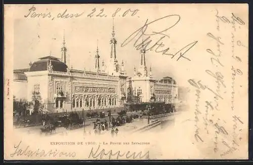 AK Paris, Exposition de 1900, La Porte des Invalides