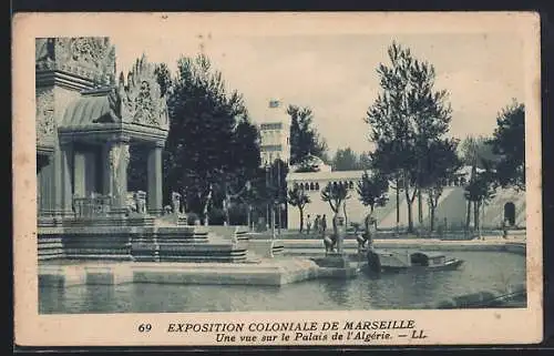 AK Marseille, Exposition Coloniale, Une vue sur le Palais de l`Algérie