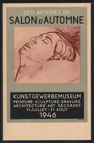 Künstler-AK Wien, Ausstellung Paris in Wien 1946, 250 Artistes du Salon d`Automne, schlafender Mann