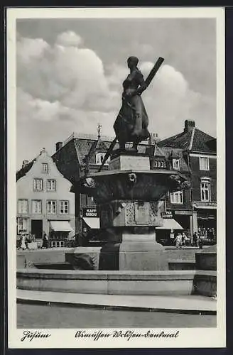 AK Husum / Nordsee, Asmussen Woldsen Denkmal