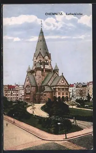 AK Chemnitz, Lutherkirche mit Anlagen