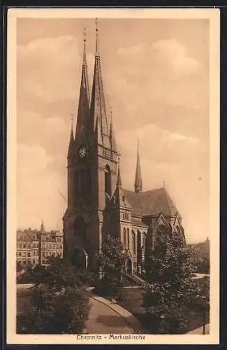 AK Chemnitz, Partie an der Markuskirche