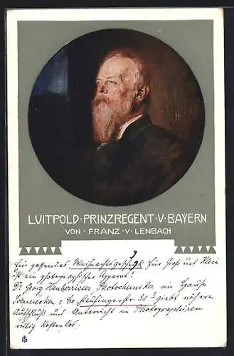 Künstler-AK Franz v. Lenbach: Portrait Prinzregent Luitpold