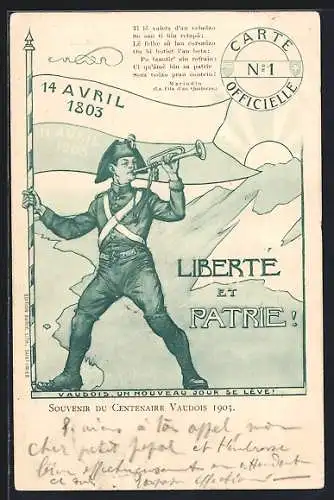 AK Lausanne, Centenaire Vaudois 14 Avril 1803-14 Avril 1903