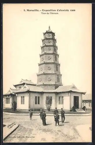 AK Marseille, Exposition coloniale 1906, Tour de l` Annam