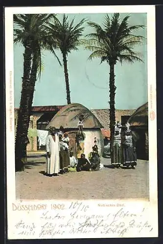 AK Düsseldorf, Industrie & Gewerbe-Ausstellung 1902, Nubisches Dorf