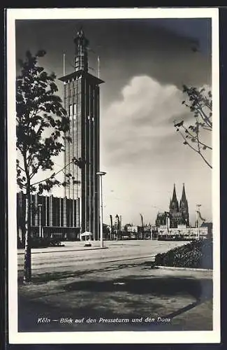 AK Köln, Pressa 1928, Pressaturm & Dom