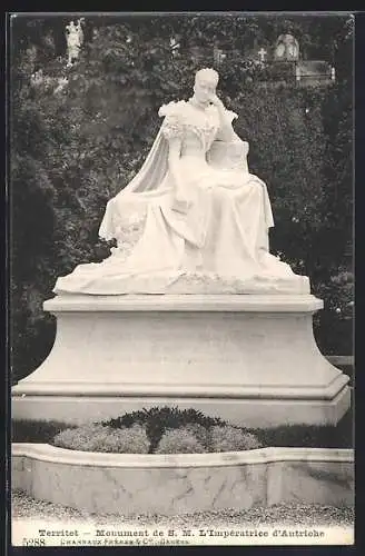 AK Territet, Monument der Kaiserin von Österreich, Sissi