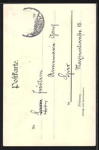 Lithographie Winter, verschneite Landschaft und Raben