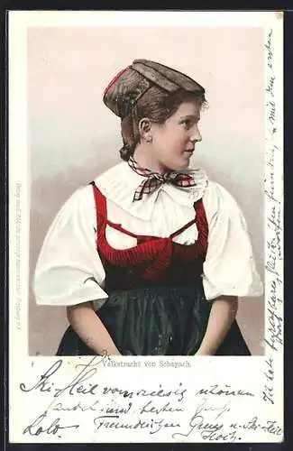 AK Schapbach, Dame in Volkstracht