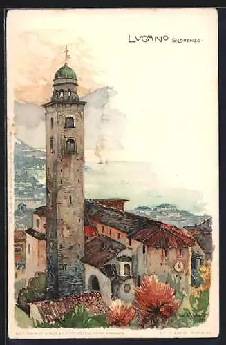 Künstler-AK Manuel Wielandt: Lugano, S. Lorenzo, um 1900