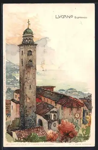 Künstler-AK Manuel Wielandt: Lugano, S. Lorenzo, um 1900