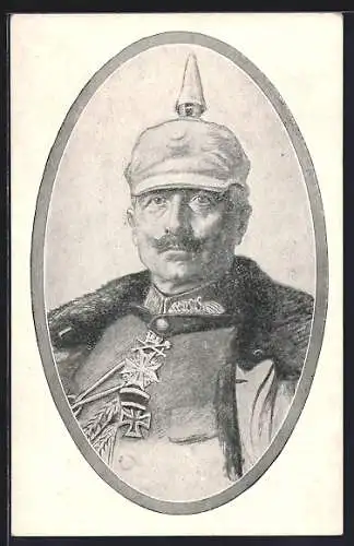 AK Kaiser Wilhelm II. in Uniform mit Pickelhaube