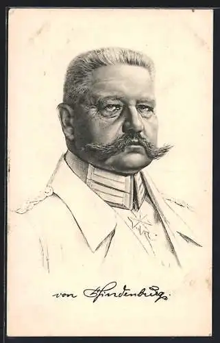 AK Paul von Hindenburg im Profil